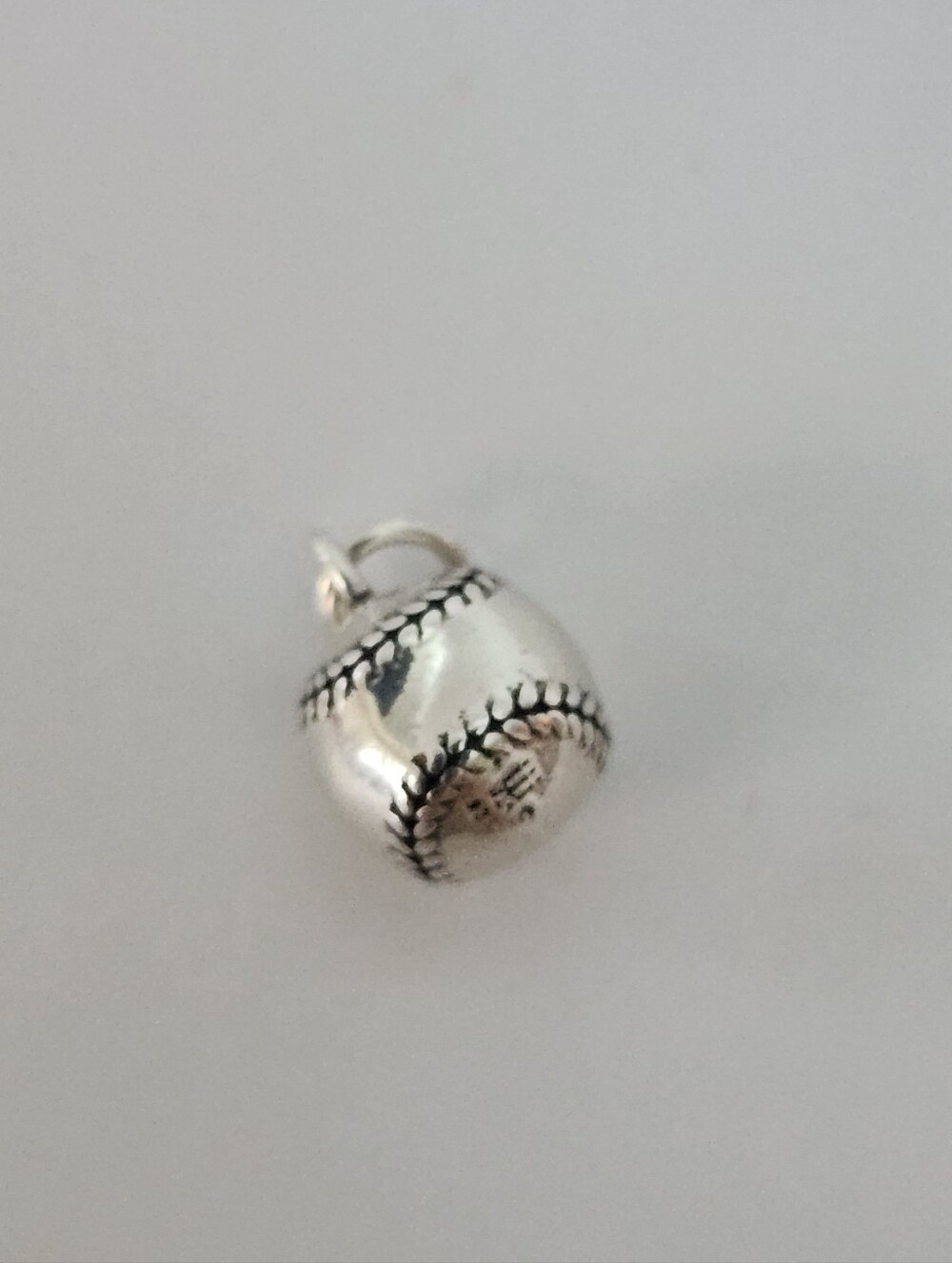 Sterling Silver Baseball Charm Pendant - Silver